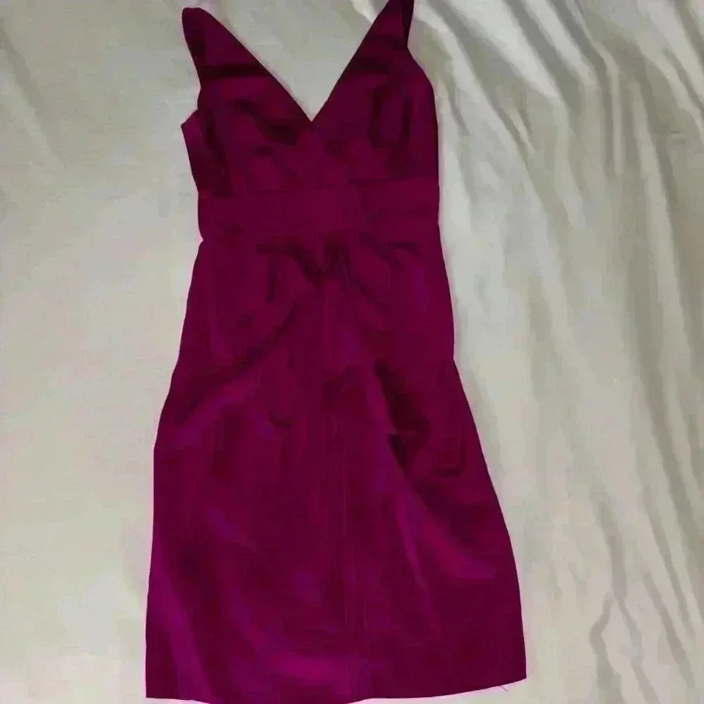 NWOT Diane Von Furstenberg | Fuchsia Draped Silk Sheath Dress | Sz 0